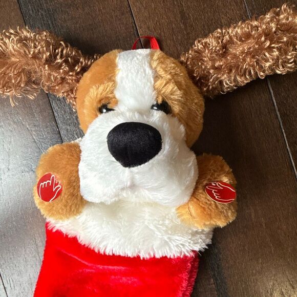 Dan Dee Puppy dog Christmas stocking plush novelty lights sounds not working - Picture 2 of 7